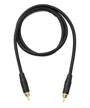 SYSTEM-S Audio Cinch RCA Kabel 100 cm 1 polig Stecker zu Stecker Adapter in Schwarz