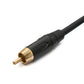 SYSTEM-S Audio Cinch RCA Kabel 100 cm 1 polig Stecker zu Stecker Adapter in Schwarz