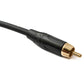 SYSTEM-S Audio Cinch RCA Kabel 100 cm 1 polig Stecker zu Stecker Adapter in Schwarz