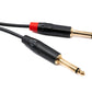 Câble SYSTEM-S Audio Cinch 2 RCA 100 cm 2x fiche vers 2x jack AUX 6,35 mm adaptateur 2 broches