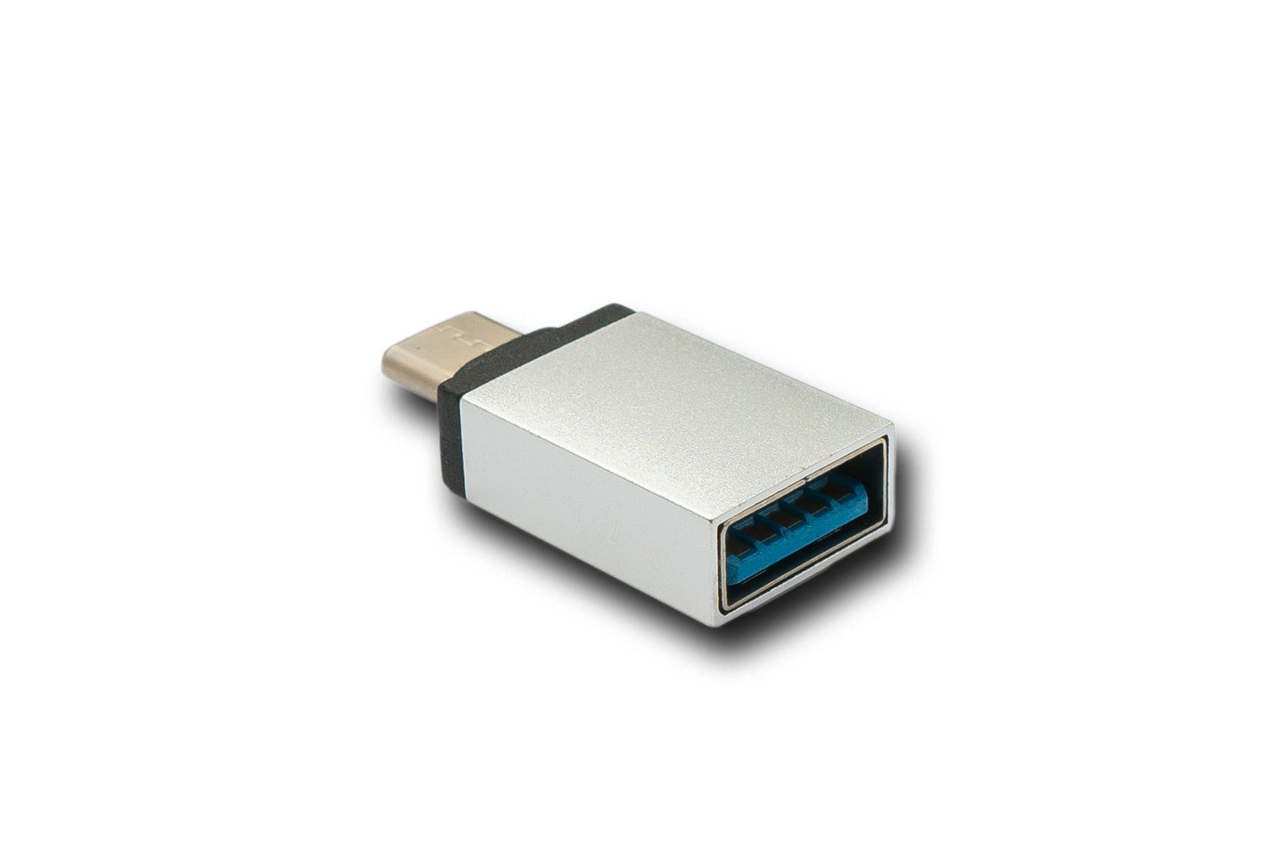 SYSTEM-S USB Y Adapter 3.1 Typ C & 2.0 Micro B Stecker zu 3.0 A Buchse Schlaufe in Grau