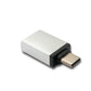 SYSTEM-S USB Y Adapter 3.1 Typ C & 2.0 Micro B Stecker zu 3.0 A Buchse Schlaufe in Grau