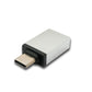 SYSTEM-S USB Y Adapter 3.1 Typ C & 2.0 Micro B Stecker zu 3.0 A Buchse Schlaufe in Grau