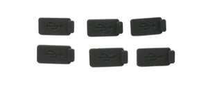 6x cache de protection anti-poussière USB Type A en silicone noir