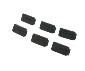 6x cache de protection anti-poussière USB Type A en silicone noir