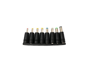 SYSTEM-S DC adapter set of 8 DC 20V 5.5 x 2.1 mm to additional DC socket cables in black