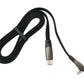 SYSTEM-S USB 3.1 Typ C Kabel 100 cm Stecker zu Stecker 5 Gbit/s geflochten flach Winkel Adapter