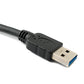 SYSTEM-S USB 3.0 Kabel 3 m Typ A Stecker zu Buchse Adapter 5 Gbit/s in Schwarz