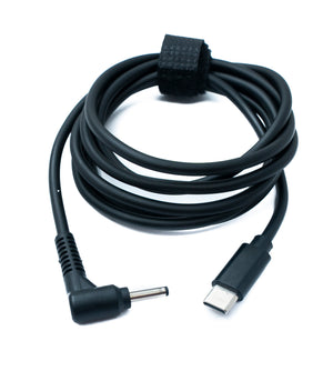 SYSTEM-S DC 20V Kabel 150 cm 3,0 x 1,1 Stecker zu USB 3.1 Typ C Stecker Winkel