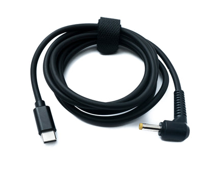 SYSTEM-S DC 20V Kabel 150 cm 4,0 x 1,7 Stecker zu USB 3.1 Typ C Stecker Winkel
