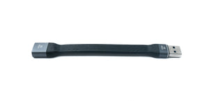 SYSTEM-S USB 3.1 Gen 2 Kabel 10 cm Typ A Stecker zu Buchse Flachkabel 10 Gbit/s 100W