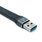 SYSTEM-S USB 3.1 Gen 2 Kabel 10 cm Typ A Stecker zu Buchse Flachkabel 10 Gbit/s 100W
