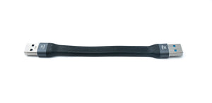 SYSTEM-S USB 3.1 Gen 2 Kabel 10 cm Typ A Stecker zu Stecker Flachkabel 10 Gbit/s 100W