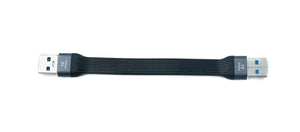 SYSTEM-S USB 3.1 Gen 2 Kabel 10 cm Typ A Stecker zu Stecker Flachkabel 10 Gbit/s 100W