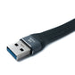 SYSTEM-S USB 3.1 Gen 2 Kabel 10 cm Typ A Stecker zu Stecker Flachkabel 10 Gbit/s 100W