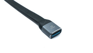 SYSTEM-S USB 3.1 Gen 2 Kabel 10 cm Typ C Buchse zu A Buchse Flachkabel 10 Gbit/s 100W