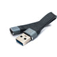 SYSTEM-S USB 3.1 Gen 2 Kabel 10 cm Typ C Buchse zu 3.0 A Stecker Flachkabel 10 Gbit/s 100W