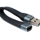 SYSTEM-S USB 3.1 Gen 2 Kabel 10 cm Typ C Buchse zu 3.0 A Stecker Flachkabel 10 Gbit/s 100W