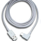 SYSTEM-S USB 3.1 Kabel 200 cm Typ C Stecker zu 2.0 A Buchse Winkel in weiss