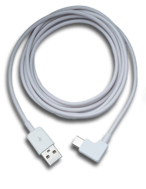 SYSTEM-S USB 3.1 Kabel 200 cm Typ C Stecker zu 2.0 A Buchse Winkel in weiss