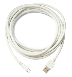 Cable USB 2.0 300 cm Adaptador Micro B macho a Tipo A macho en color blanco