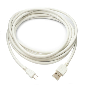 Câble USB 2.0 300 cm Adaptateur Micro B mâle vers Type A mâle en blanc