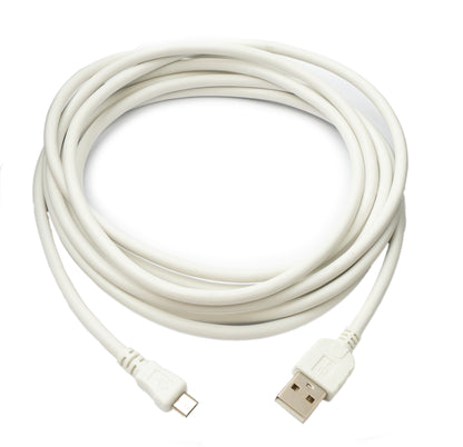 Cable USB 2.0 300 cm Adaptador Micro B macho a Tipo A macho en color blanco