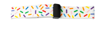 SYSTEM-S 20 mm silicone strap with folding clasp for smartwatch with sprinkles print in white