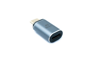 SYSTEM-S USB4 Adapter Typ C Stecker zu Buchse 40 Gbit/s USB 4.0 Kabel in Grau 100W