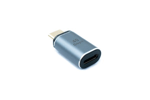 Adaptateur SYSTEM-S USB4 type C mâle vers femelle 40 Gbit/s Câble USB 4.0 gris 100W