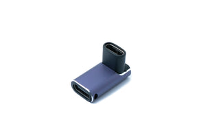 SYSTEM-S USB4 Adapter Typ C Buchse zu Buchse 40 Gbit/s USB 4.0 Winkel Kabel in Grau