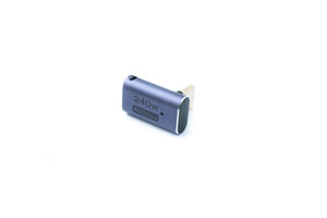 SYSTEM-S USB4 Adapter Typ C Stecker zu Buchse 40 Gbit/s USB 4.0 Winkel Kabel in Grau