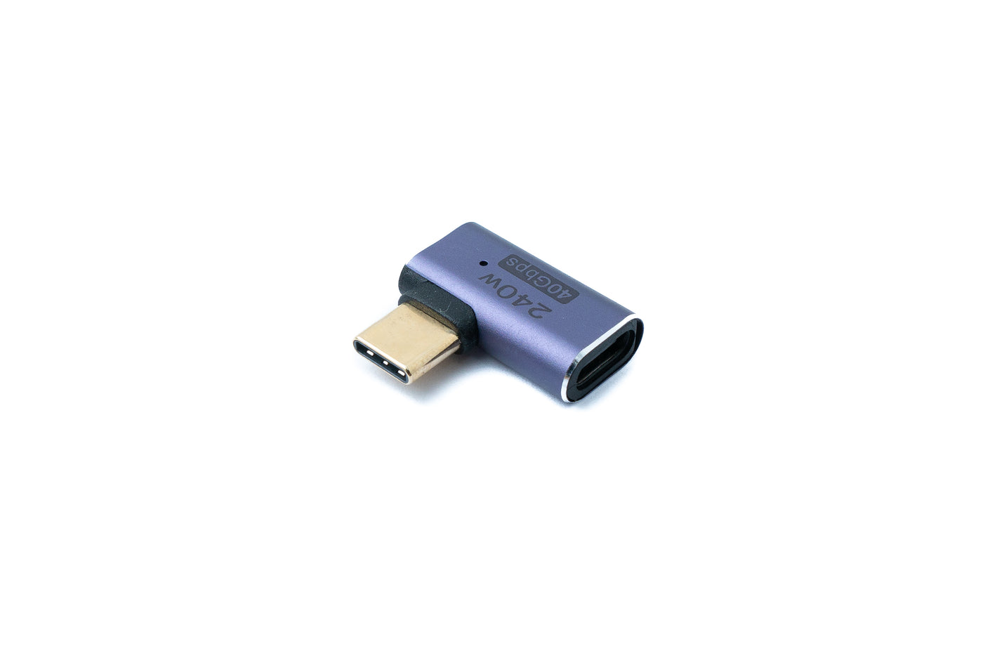 SYSTEM-S USB4 Adapter Typ C Stecker zu Buchse 240W 40 Gbit/s USB 4.0 Winkel Kabel in Grau