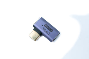 SYSTEM-S USB4 Adapter Typ C Stecker zu Buchse 240W 40 Gbit/s USB 4.0 Winkel Kabel in Grau
