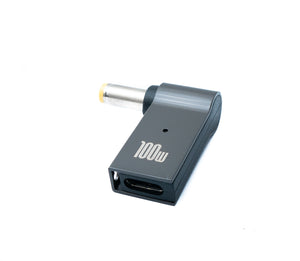 SYSTEM-S USB 3.1 Adapter Typ C Stecker zu DC 20V 5,5 x 1,7 mm Buchse in Grau