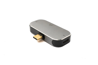 SYSTEM-S USB 3.1 Y Adapter Typ C Stecker zu 2x Buchse & HDMI 4K Buchse Kabel in Grau