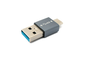 Adaptateur SYSTEM-S USB 3.1 type C mâle vers adaptateur mâle 3.0 A 5 Gbit/s en gris