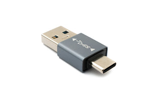 SYSTEM-S USB 3.1 Adapter Typ C Stecker zu 3.0 A Stecker Adapter 5 Gbit/s in Grau