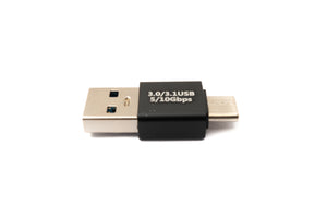 Adaptateur SYSTEM-S USB 3.0 type A mâle vers adaptateur 3.1 C mâle 5 Gbit/s en noir