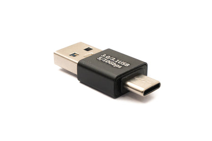 Adaptateur SYSTEM-S USB 3.0 type A mâle vers adaptateur 3.1 C mâle 5 Gbit/s en noir