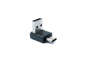 Adaptateur SYSTEM-S USB 2.0 type A mâle vers adaptateur d'angle mâle 3.1 C en noir 