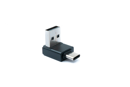 SYSTEM-S USB 2.0 adapter type A male to 3.1 C male angle adapter in black