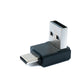 SYSTEM-S USB 2.0 adapter type A male to 3.1 C male angle adapter in black