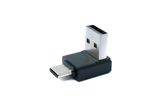 SYSTEM-S USB 2.0 adapter type A male to 3.1 C male angle adapter in black