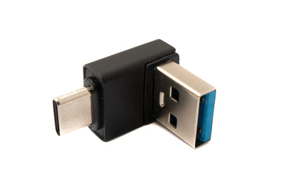 SYSTEM-S USB 3.0 Adapter Typ A Stecker zu 3.1 C Stecker Winkel 5 Gbit/s Adapter in Schwarz