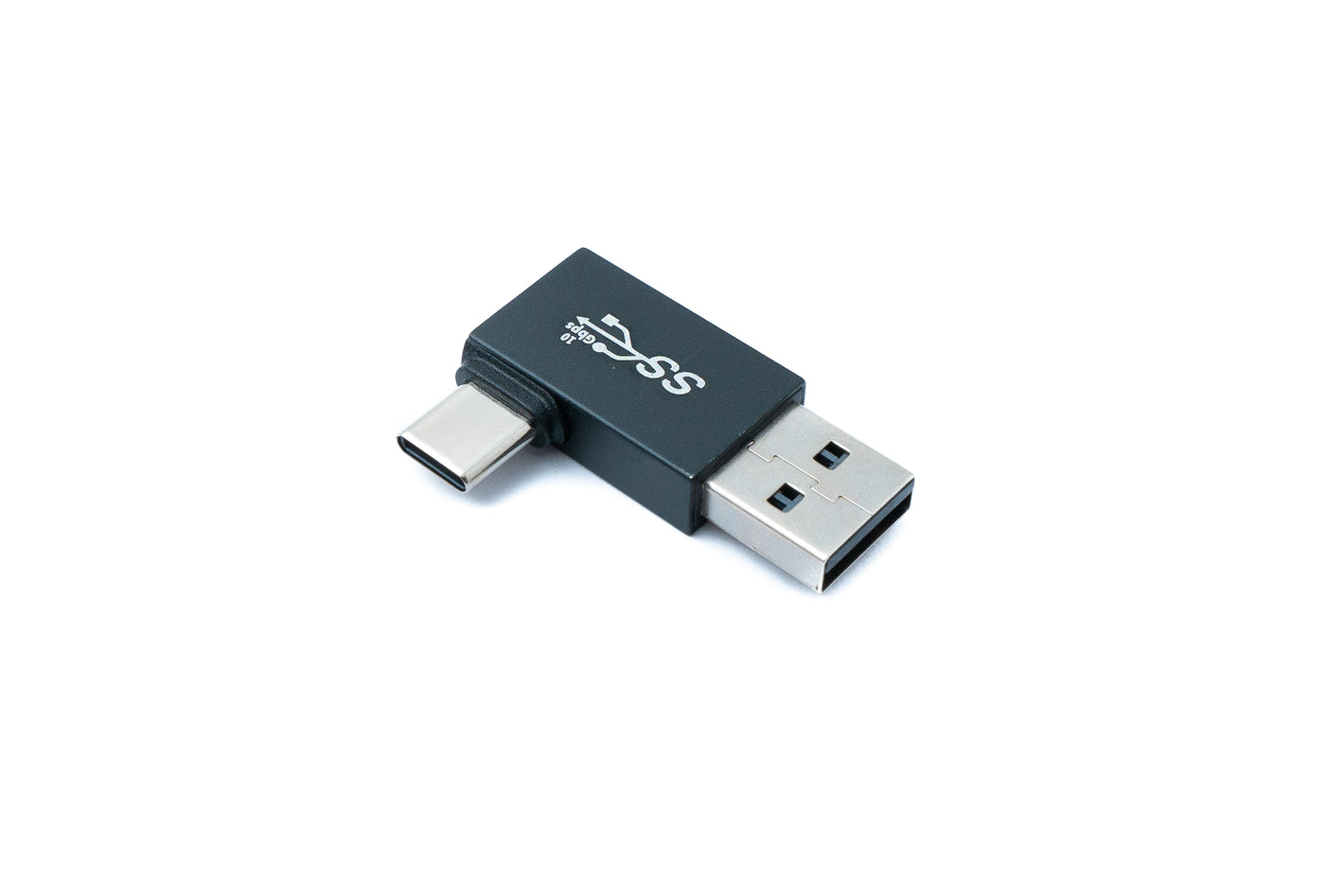 Adaptateur SYSTEM-S USB 2.0 type A mâle vers adaptateur d'angle mâle 3.1 C en noir 