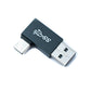 SYSTEM-S USB 2.0 adapter type A male to 3.1 C male angle adapter in black 