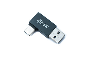 SYSTEM-S USB 2.0 adapter type A male to 3.1 C male angle adapter in black 