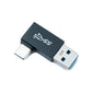 SYSTEM-S USB 3.0 Adapter Typ A Stecker zu 3.1 C Stecker Winkel 5 Gbit/s Adapter in Schwarz