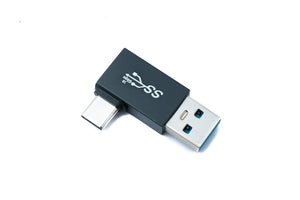 SYSTEM-S USB 3.0 Adapter Typ A Stecker zu 3.1 C Stecker Winkel 5 Gbit/s Adapter in Schwarz